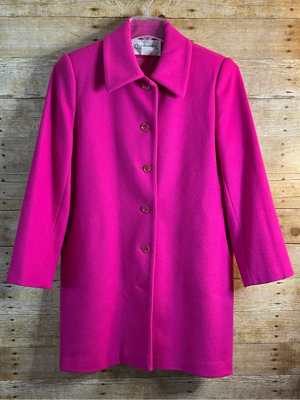 Chadwick’s Petite Women’s Hot Pink Wool-Blend Coat EUC Size 10P